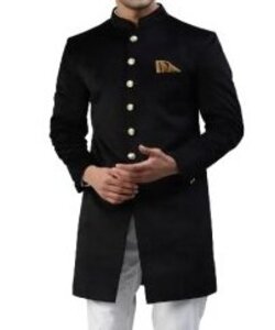 Sherwani Velvet Suede for men Black