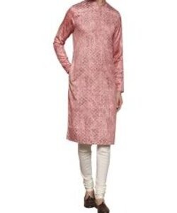 Men Kurta Set Blended Fabric