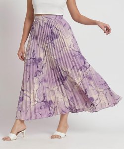 Womans A-Line Long Printed Skirt